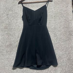 American Threads Woman’s Black adjustable Strap Tank Mini Dress Tie Back Small